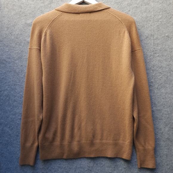 Quince Mongolian Cashmere Polo Sweater In Camel - Picture 6 of 8